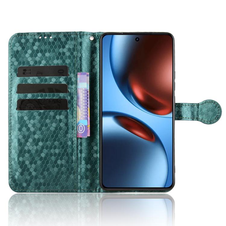 For Realme GT 7 5G Global Honeycomb Dot Texture Leather Phone Case