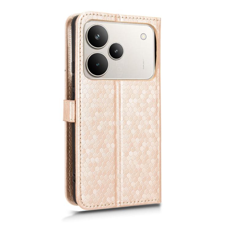 For Realme P4 Pro 5G Honeycomb Dot Texture Leather Phone Case