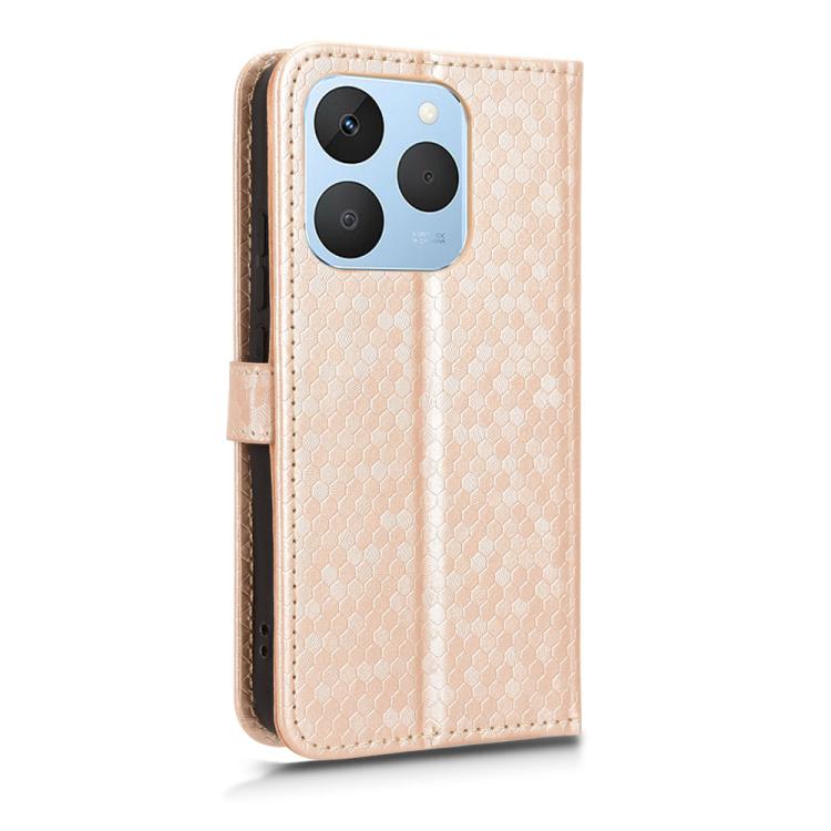 For Realme 15T 5G Honeycomb Dot Texture Leather Phone Case