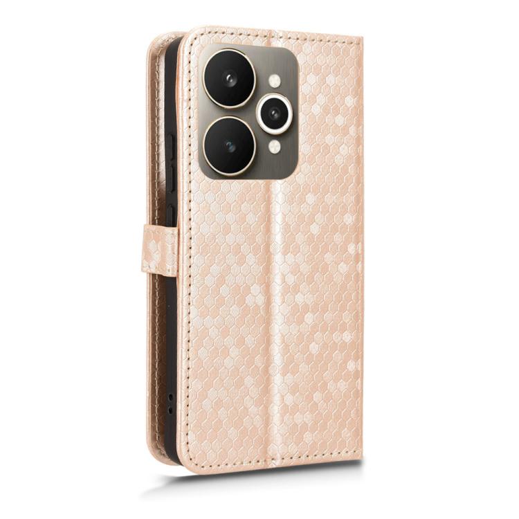 For Realme 15 SEA Honeycomb Dot Texture Leather Phone Case