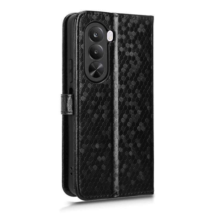 For Realme P4x 5G Honeycomb Dot Texture Leather Phone Case