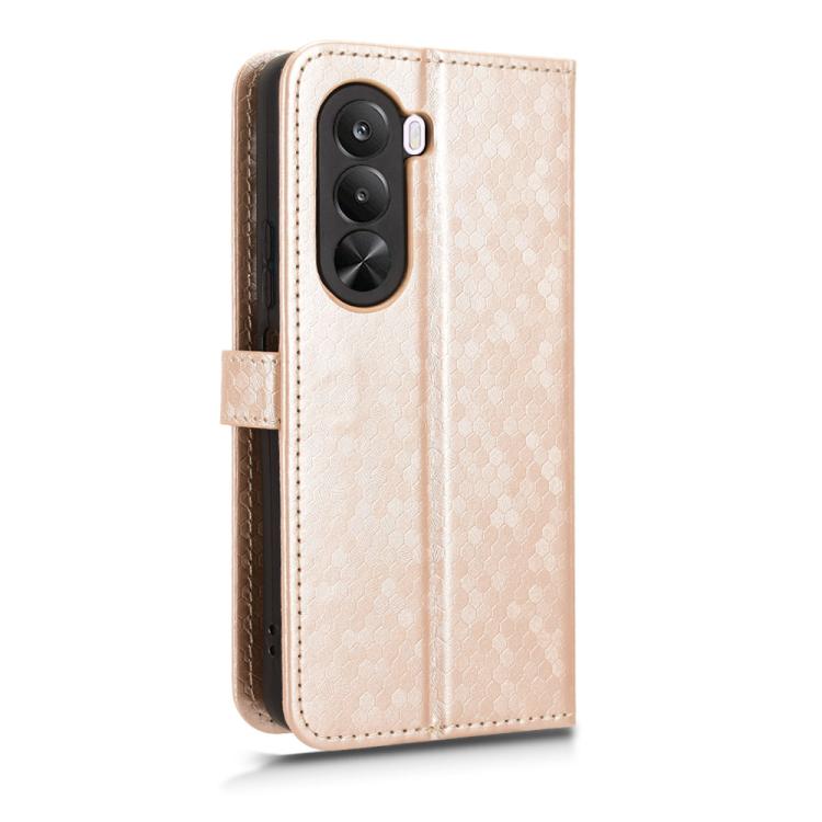 For Realme P4x 5G Honeycomb Dot Texture Leather Phone Case