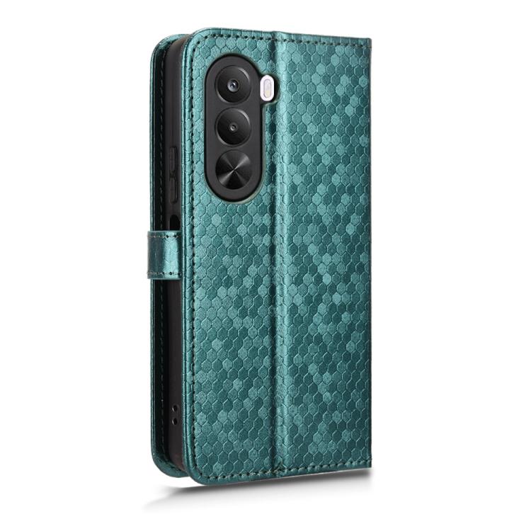 For Realme P4x 5G Honeycomb Dot Texture Leather Phone Case