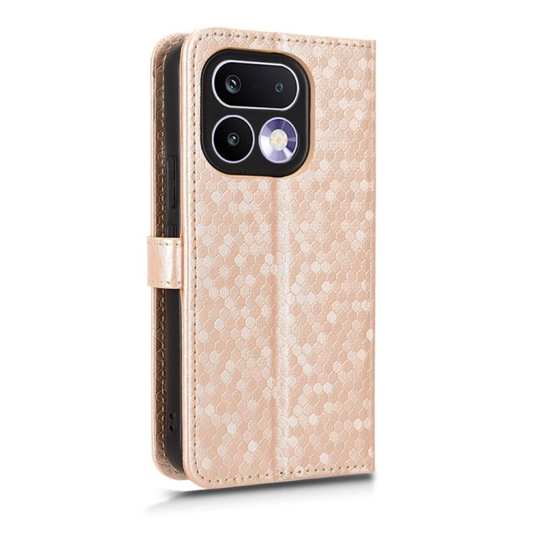 For Realme 16 Pro+ 5G Global Honeycomb Dot Texture Leather Phone Case