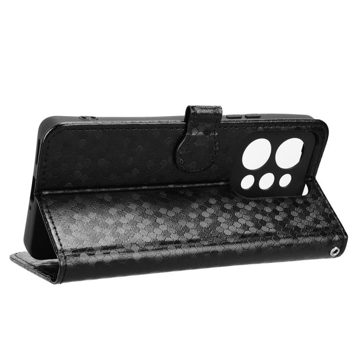 For Realme P4 Power 5G Honeycomb Dot Texture Leather Phone Case