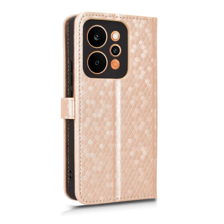For Realme P4 Power 5G Honeycomb Dot Texture Leather Phone Case