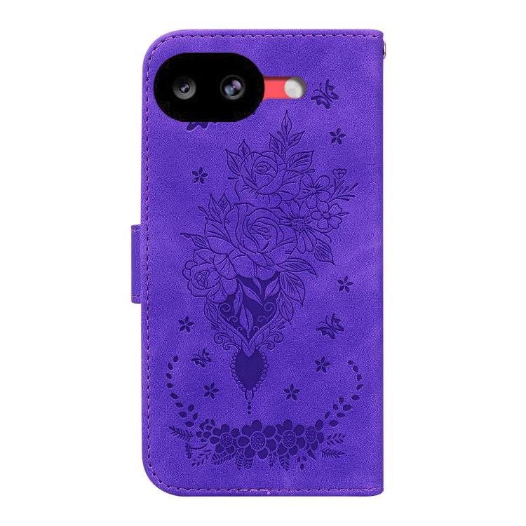 For Google Pixel 10a Butterfly Rose Embossed Leather Phone Case