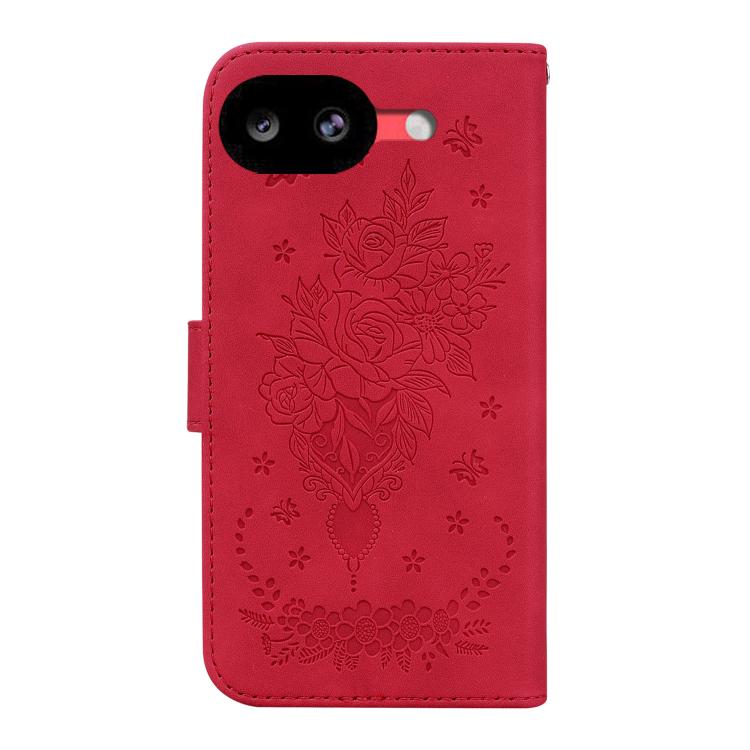 For Google Pixel 10a Butterfly Rose Embossed Leather Phone Case
