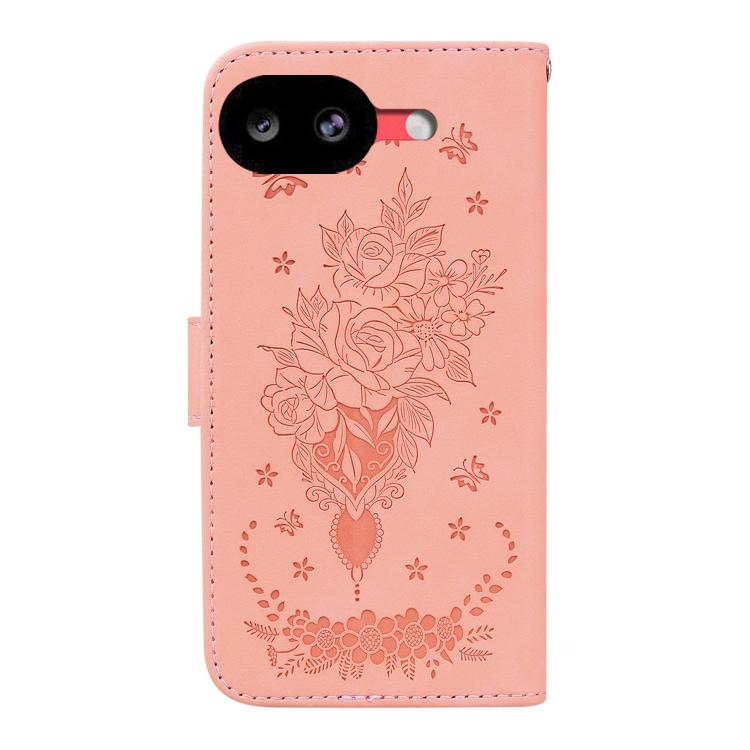 For Google Pixel 10a Butterfly Rose Embossed Leather Phone Case