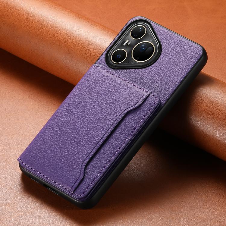 For Huawei Pura 80 Ultra 5G Calf Texture Card Bag Design Full Coverage Phone Case