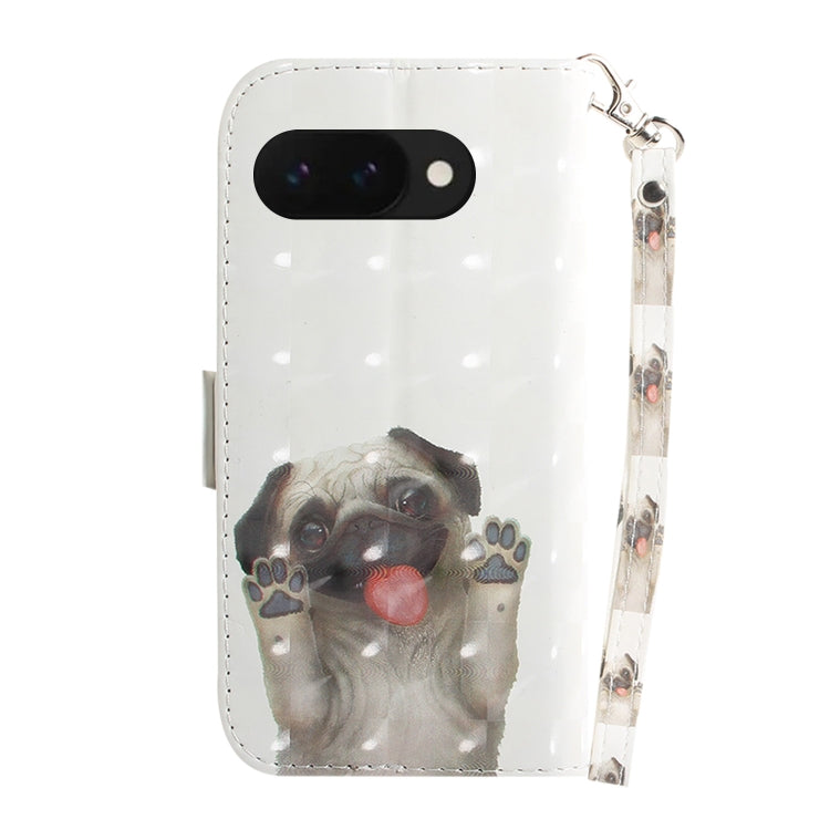 For Google Pixel 9a 3D Colored Flip Leather Phone Case