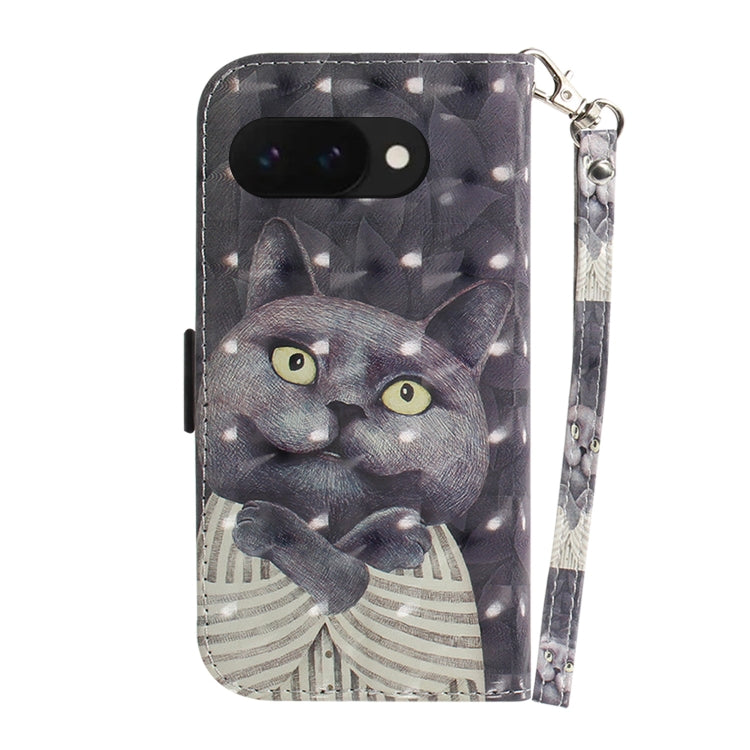 For Google Pixel 9a 3D Colored Flip Leather Phone Case