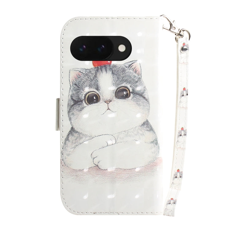 For Google Pixel 9a 3D Colored Flip Leather Phone Case