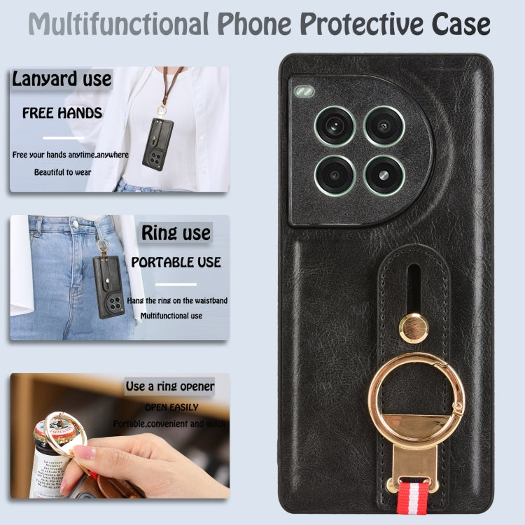 For OnePlus Ace 3 Pro 5G Wristband Leather Back Phone Case