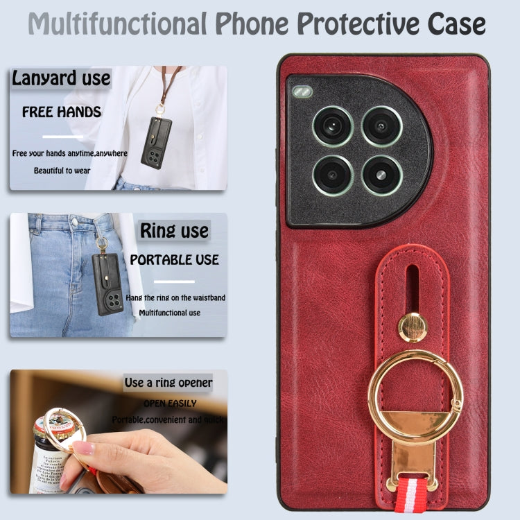 For OnePlus Ace 3 Pro 5G Wristband Leather Back Phone Case