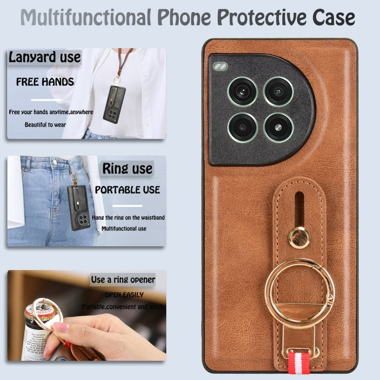 For OnePlus Ace 3 Pro 5G Wristband Leather Back Phone Case