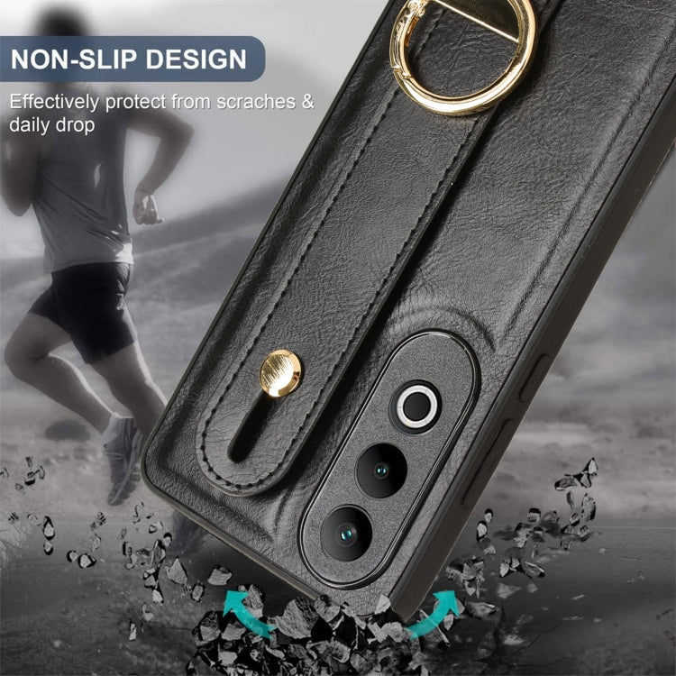 For OnePlus Nord CE4 Wristband Leather Back Phone Case