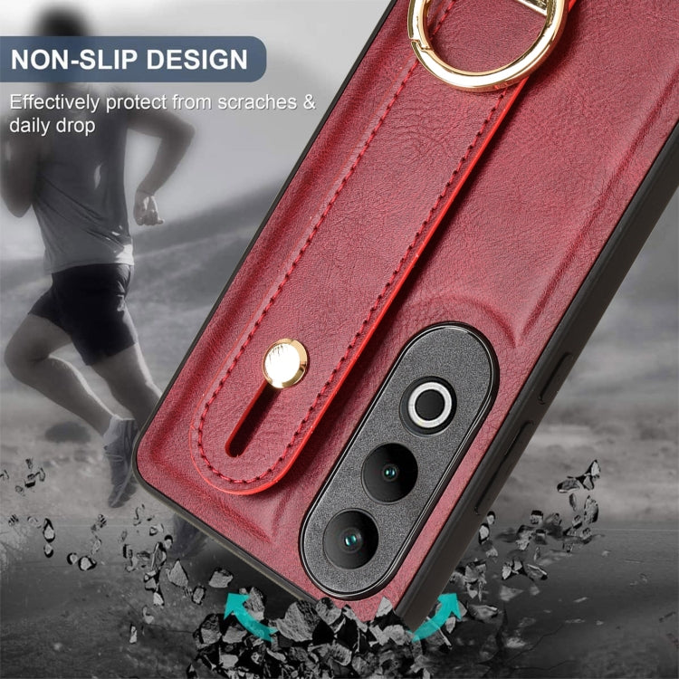 For OnePlus Nord CE4 Wristband Leather Back Phone Case