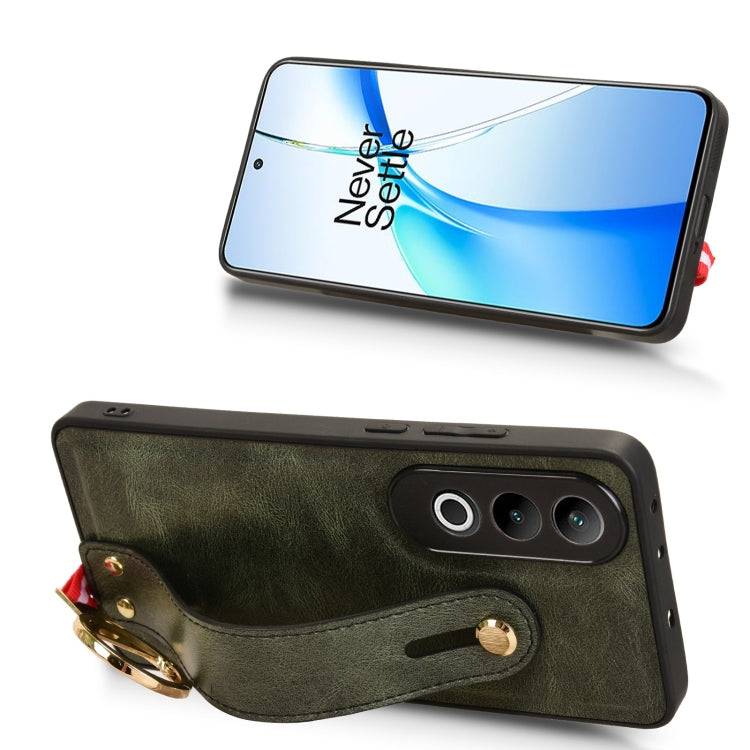 For OnePlus Nord CE4 Wristband Leather Back Phone Case