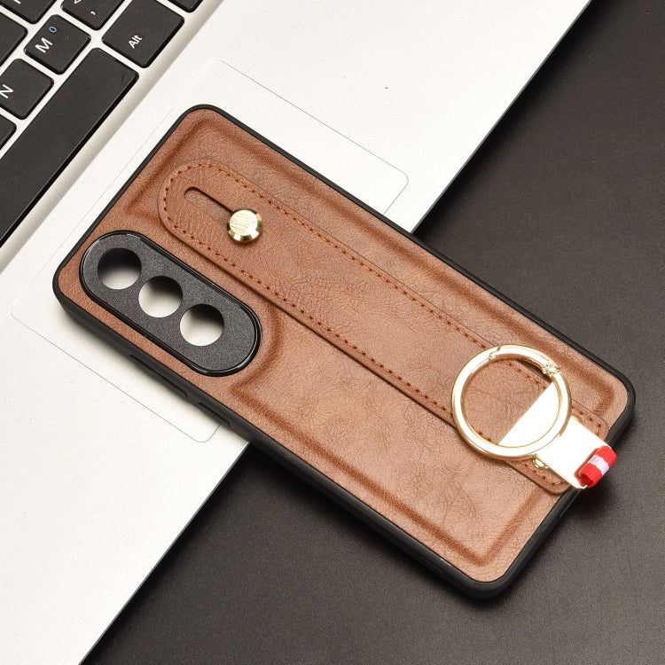 For OnePlus Nord CE4 Wristband Leather Back Phone Case