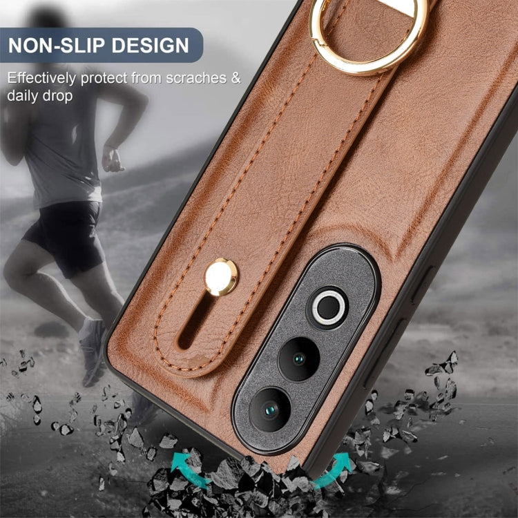 For OnePlus Nord CE4 Wristband Leather Back Phone Case