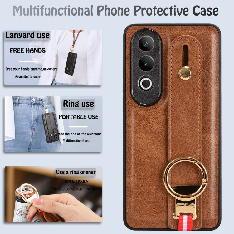 For OnePlus Nord CE4 Wristband Leather Back Phone Case