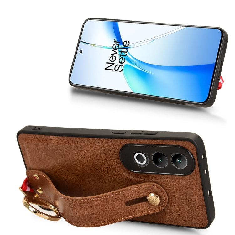 For OnePlus Nord CE4 Wristband Leather Back Phone Case