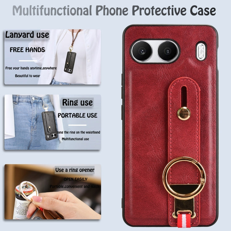For OnePlus Nord 4 5G Wristband Leather Back Phone Case