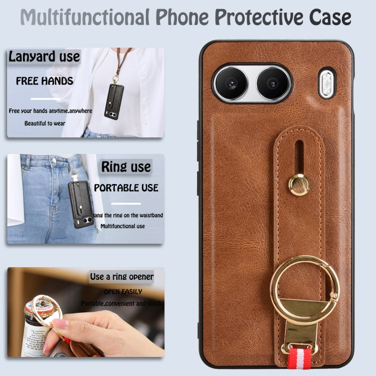 For OnePlus Nord 4 5G Wristband Leather Back Phone Case