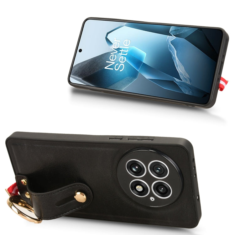 For OnePlus 13 Wristband Leather Back Phone Case