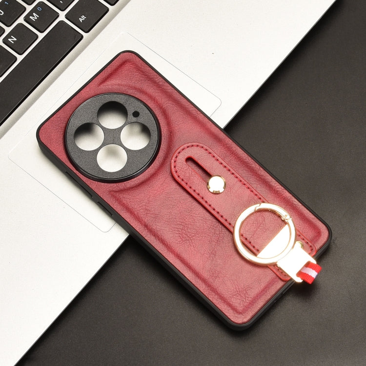 For OnePlus 13 Wristband Leather Back Phone Case