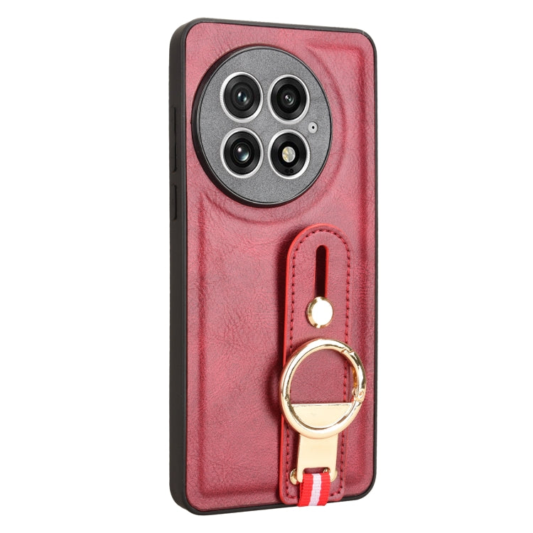 For OnePlus 13 Wristband Leather Back Phone Case