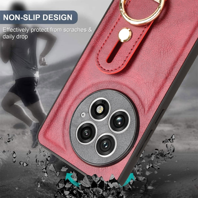 For OnePlus 13 Wristband Leather Back Phone Case
