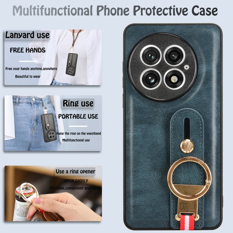 For OnePlus 13 Wristband Leather Back Phone Case