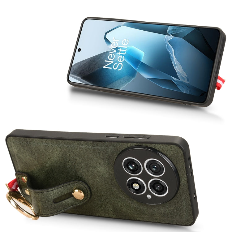For OnePlus 13 Wristband Leather Back Phone Case
