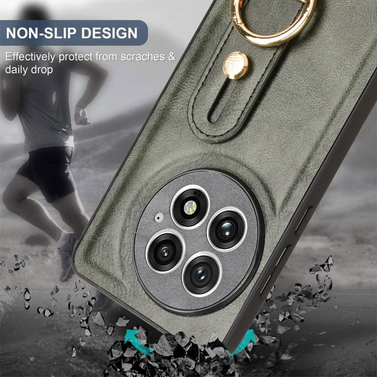 For OnePlus 13 Wristband Leather Back Phone Case