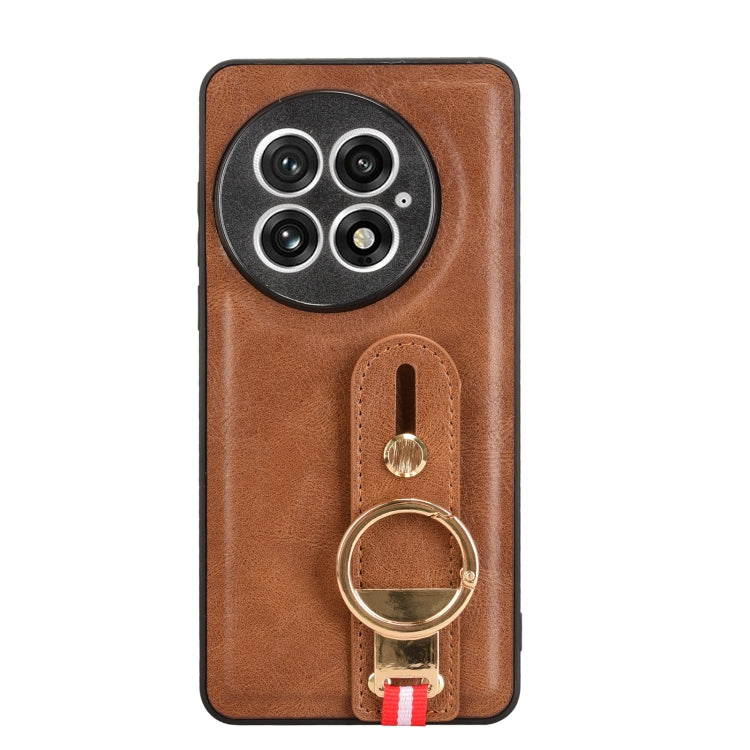 For OnePlus 13 Wristband Leather Back Phone Case