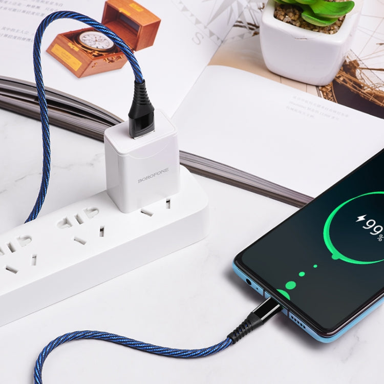 Borofone BU13 1.2m 5A Max Output USB to USB-C / Type-C Craft Fast Charging Data Cable
