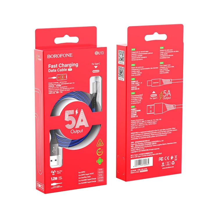 Borofone BU13 1.2m 5A Max Output USB to USB-C / Type-C Craft Fast Charging Data Cable