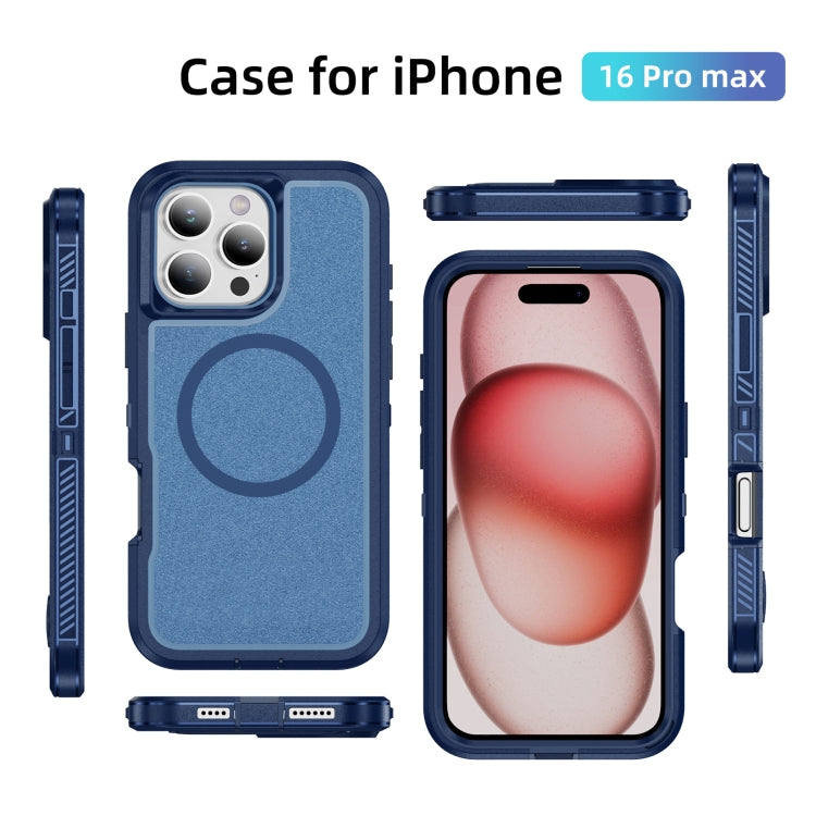For iPhone 16 Pro Max Guard Magsafe Magnetic Ring Matte Phone Case