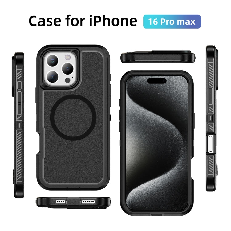 For iPhone 16 Pro Max Guard Magsafe Magnetic Ring Matte Phone Case