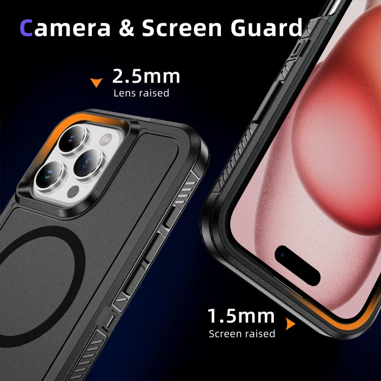 For iPhone 16 Pro Max Guard Magsafe Magnetic Ring Matte Phone Case