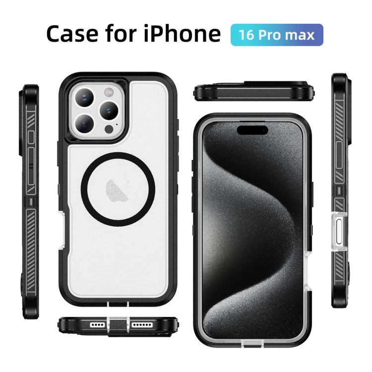 For iPhone 16 Pro Max Guard Magsafe Magnetic Ring Matte Phone Case