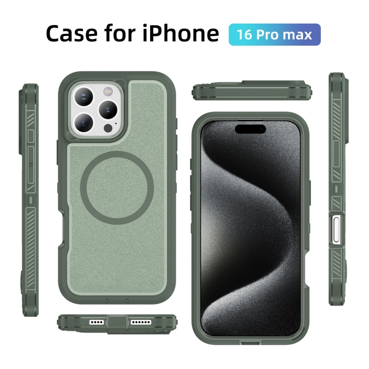 For iPhone 16 Pro Max Guard Magsafe Magnetic Ring Matte Phone Case