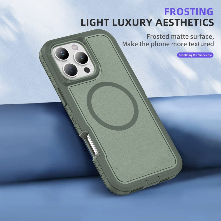 For iPhone 16 Pro Max Guard Magsafe Magnetic Ring Matte Phone Case