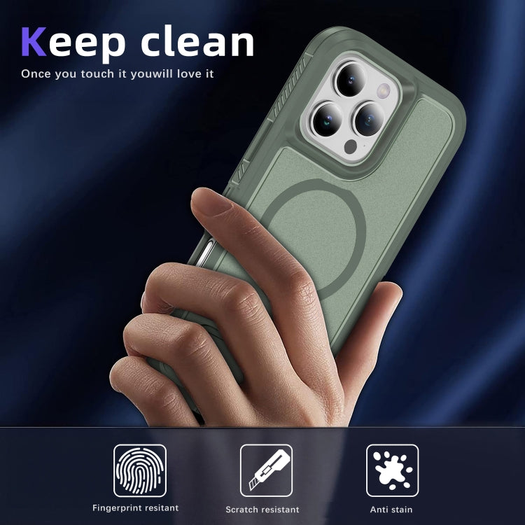 For iPhone 16 Pro Max Guard Magsafe Magnetic Ring Matte Phone Case