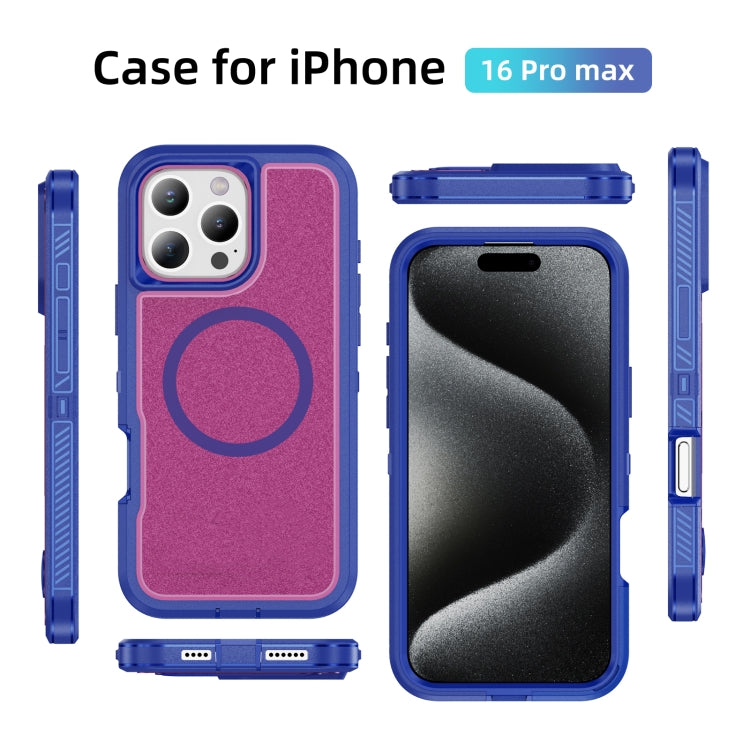 For iPhone 16 Pro Max Guard Magsafe Magnetic Ring Matte Phone Case