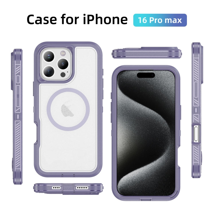For iPhone 16 Pro Max Guard Magsafe Magnetic Ring Matte Phone Case