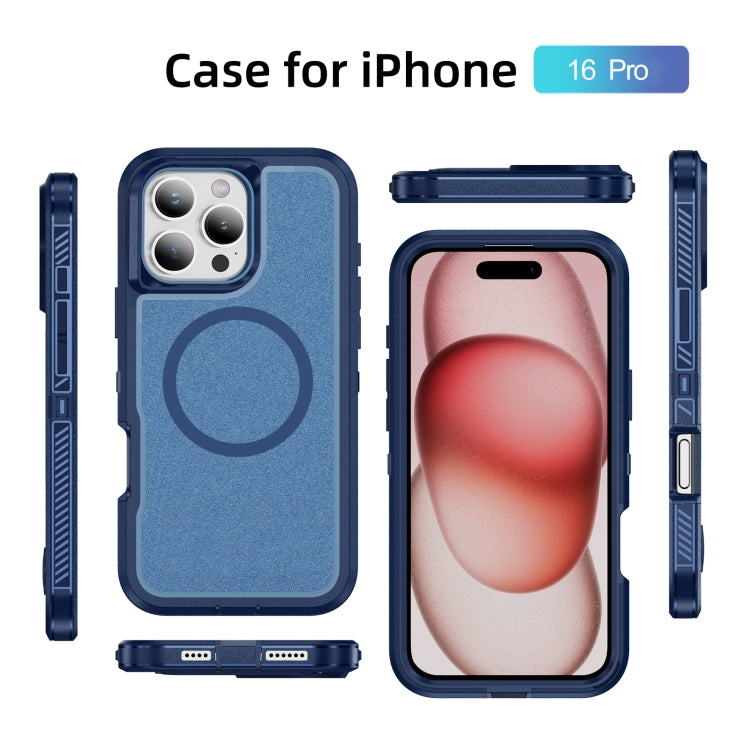 For iPhone 16 Pro Guard Magsafe Magnetic Ring Matte Phone Case