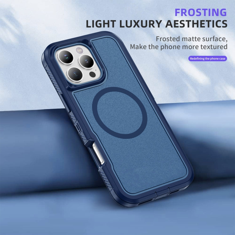 For iPhone 16 Pro Guard Magsafe Magnetic Ring Matte Phone Case